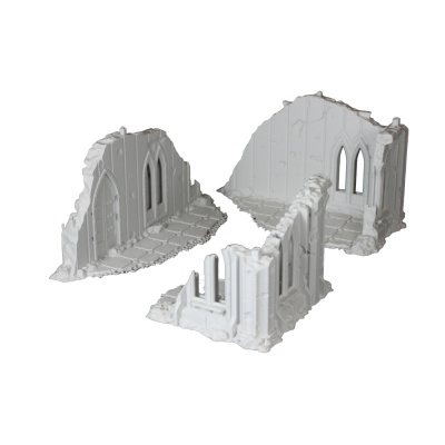 Siege of Castograd - Imperial Hab Block Ruins (Small) - 3D Printed Gothic Terrain